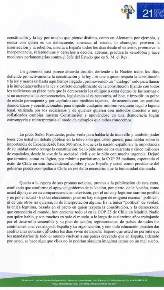 Carta de Amalio de Marichalar a Pedro Sánchez (ParteII)