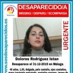 Cartel que alerta de la desaparición de Dolores RodríguezM.G.03/01/2020