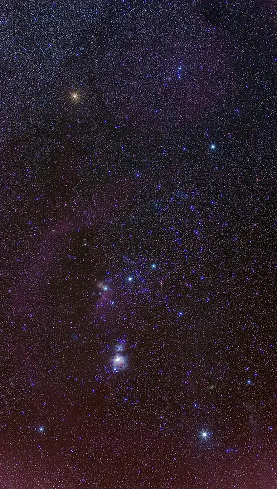 Imagen de cielo profundo de la constelación de Orión.