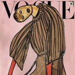 Portada de enero de "Vogue" Italia en la que se especifica que «este número no ha requerido producción de fotografía»