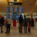 Panel de vuelos en el aeropuerto de Madrid-Barajas