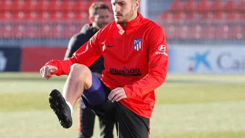 Koke entrenando con el Atlético de cara a la Supercopa