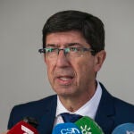 El vicepresidente de la Junta de Andalucía, Juan Marín, en una rueda de prensa