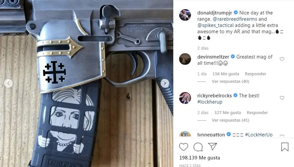 Imagen del rifle de asalto del hijo de Donald Trump