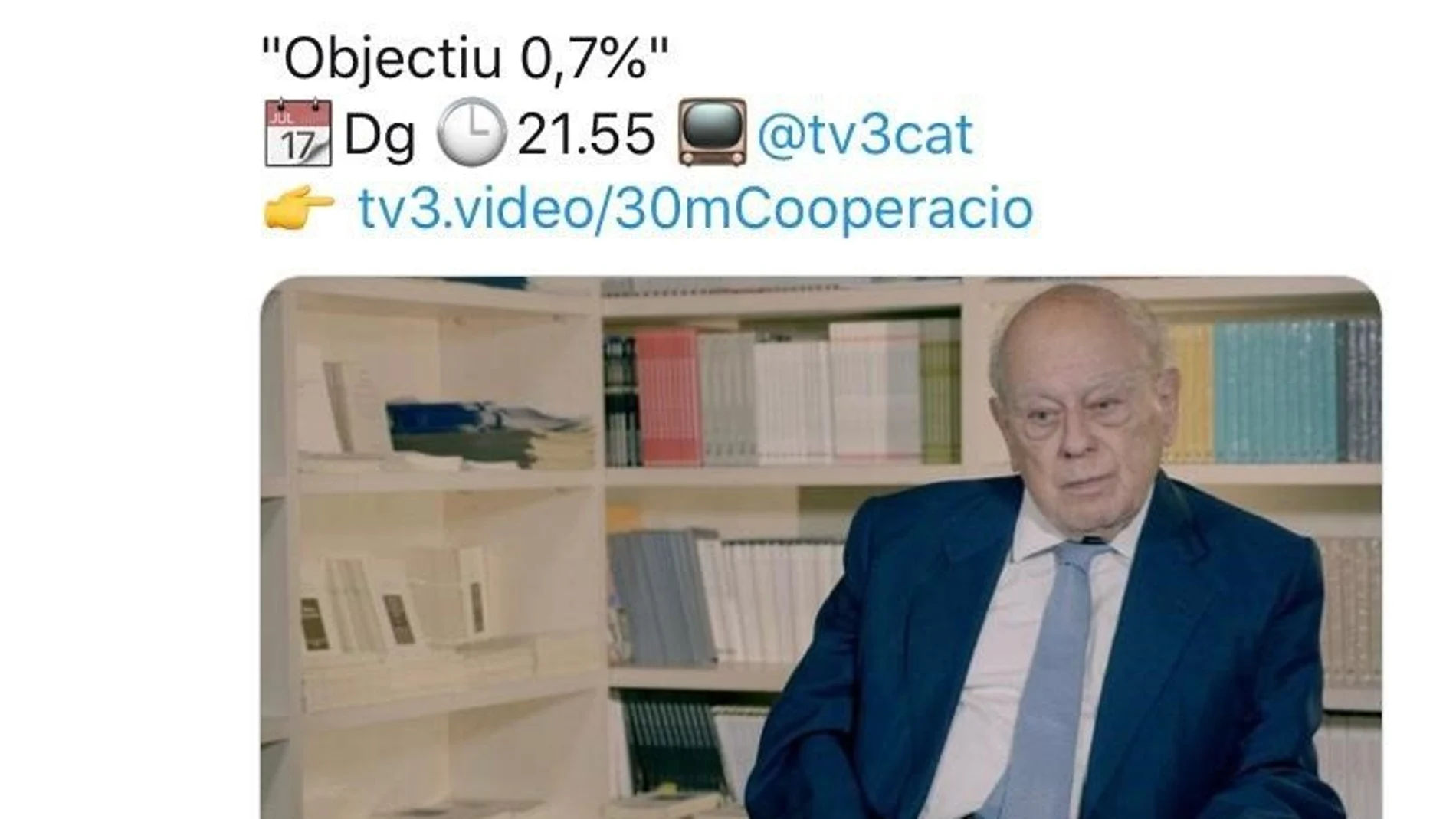 El tweet que anuncia la reaparición de Pujol