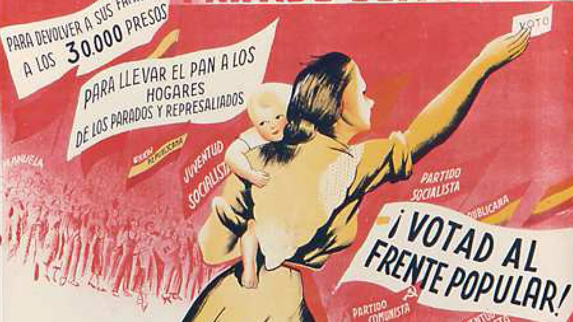 Cartel del PCE del Frente Popular durante la II República