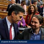 Pedro Sánchez y Pablo Iglesias, el pasado martes en el Congreso