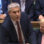 El ministro para el Brexit, Stephen Barclay, ayer en el Parlamento británico