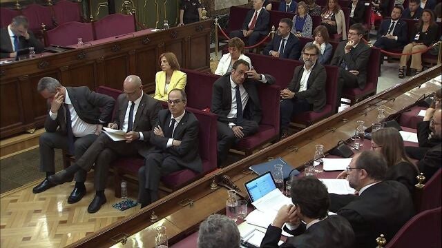 Los condenados por su papel en el desafío soberanista en Cataluña, en una de las sesiones del juicio en el Tribunal Supremo