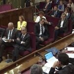 Los condenados por su papel en el desafío soberanista en Cataluña, en una de las sesiones del juicio en el Tribunal Supremo