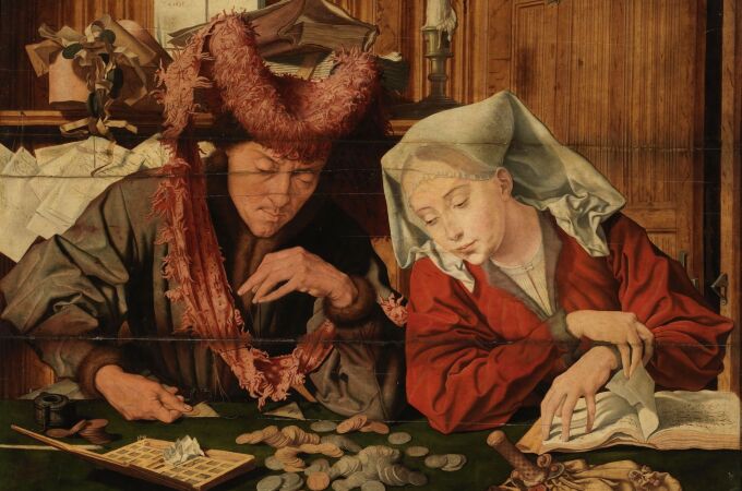 «El cambista y su mujer», de 1538, la obra más célebre de Marinus van Reymersale, un artista muy poco conocido y al que se dedica por primera vez una exposición