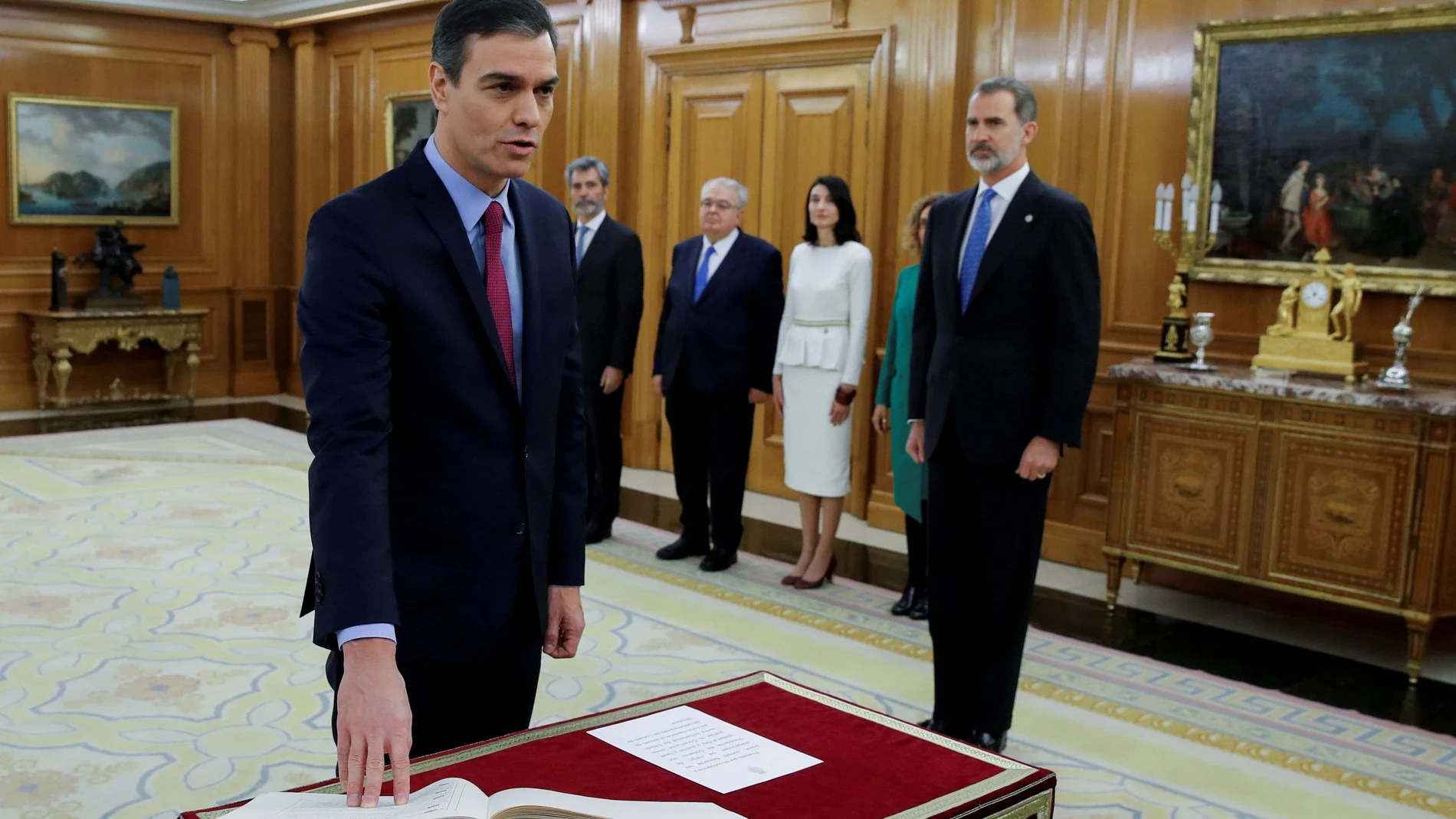 Pedro Sánchez, durante la jura de su cargo como presidente del Gobierno