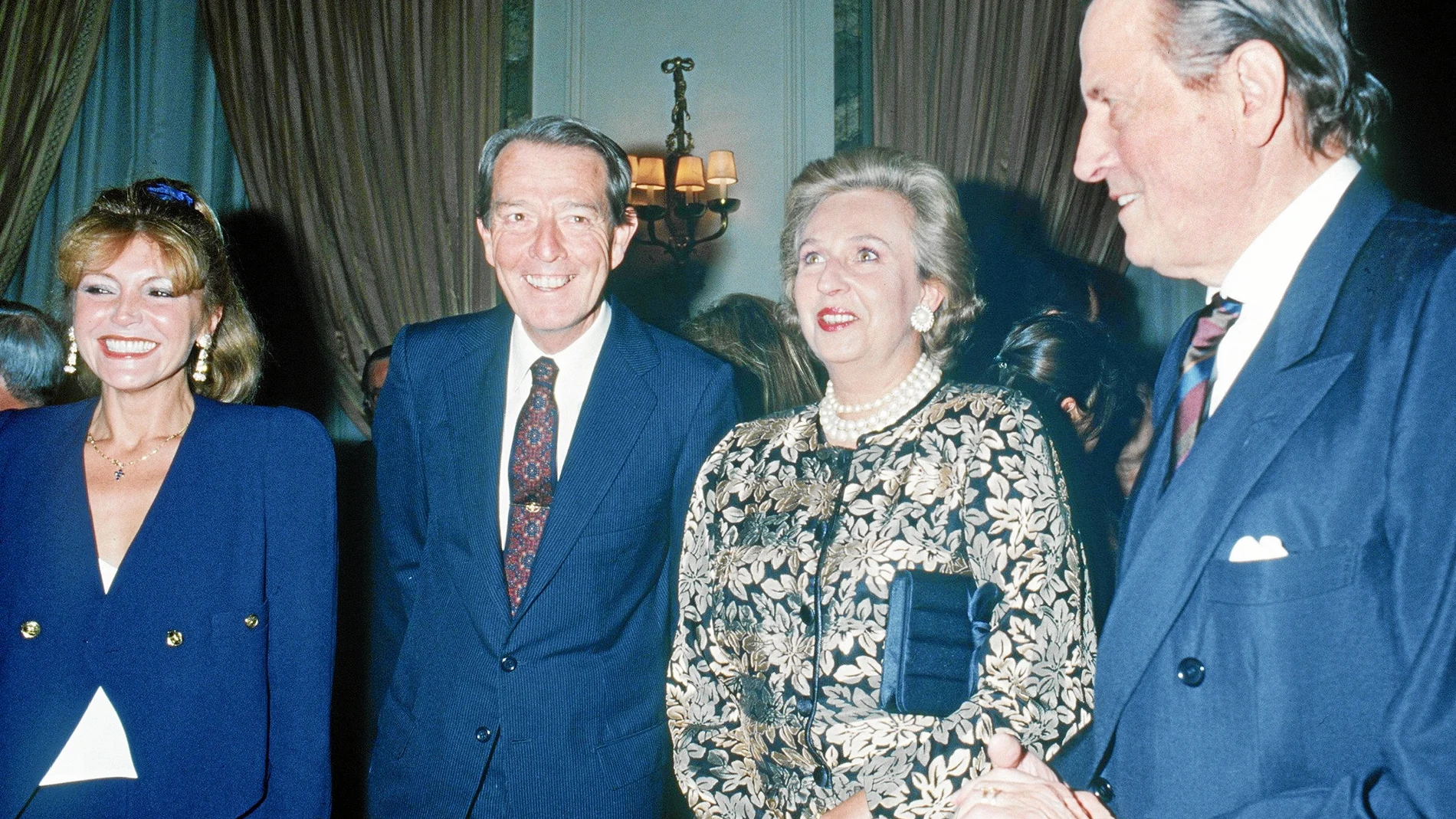 Carmen Cervera, el barón Thyssen, Doña Pilar y Luis Gómez-Acebo. Foto: efe