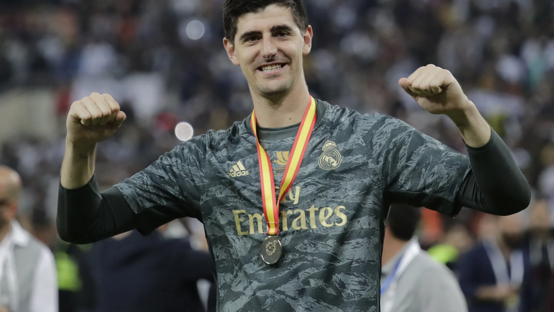 Courtois celebra el triunfo de su equipo