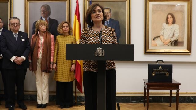 Carmen Calvo en el Palacio de la Moncloa