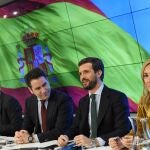 Casado presidió ayer la Junta Directiva Nacional del PP, máximo órgano de dirección del partido entre congresos. EFE