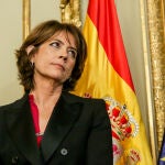 Dolores Delgado, durante el acto de toma de posesión de ministros en el Ministerio de Justicia