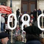 Concentración de jubilados y pensionistas en Bilbao
