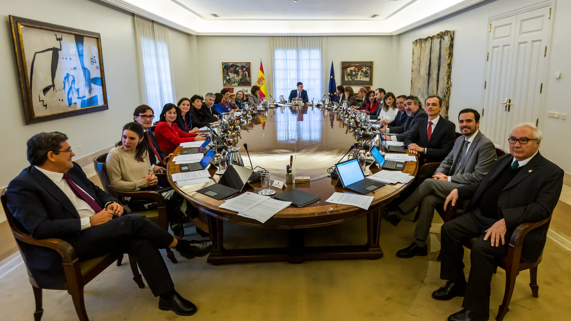 Imagen del primer Consejo de Ministros del Gobierno de coalicion presidido por Pedro Sánchez