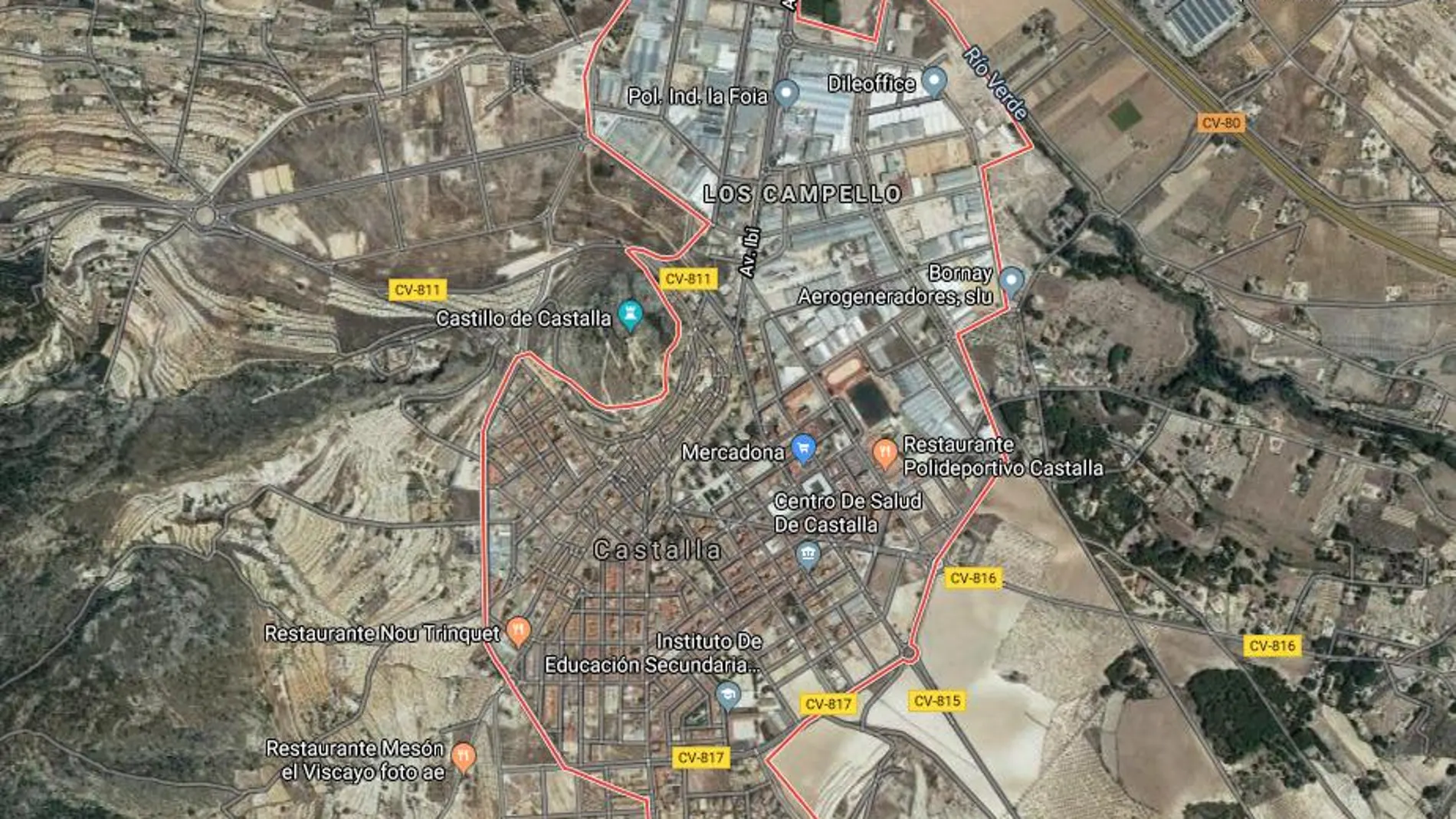 La localidad de Castalla (Alicante)