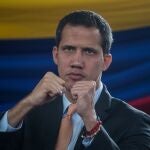 El líder opositor venezolano Juan Guaidó, el miércoles, durante una sesión parlamentaria en un auditorio ubicado en el sector El Hatillo, en el este de Caracas