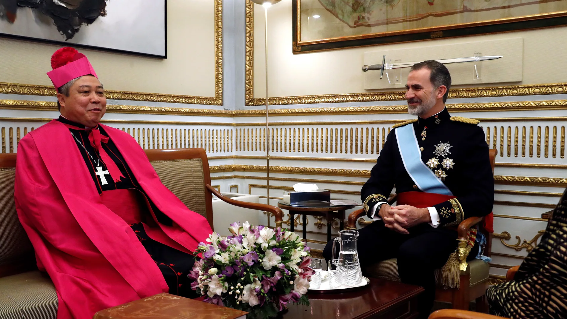 Spain's King Felipe VI receives credentials from new Holy See ambassador, in Madrid