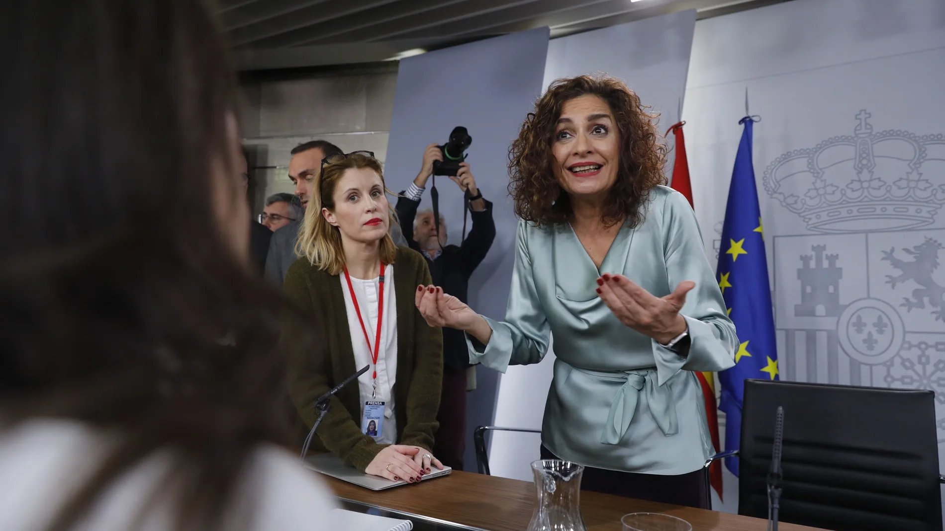 Rueda de prensa tras la reunión del Consejo de Ministros con la presencia de las Ministras Isabel Celaa, Maria Jesús Montero e Irene Montero