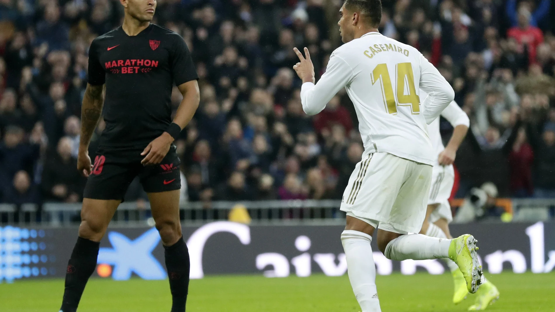 Casemiro marcó los dos goles del Real Madrid contra el Sevilla