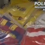Intervenidas 2300 prendas falsificadas en Lavapiés, valorado en un perjuicio a las marcas de más de 200.000 euros.
