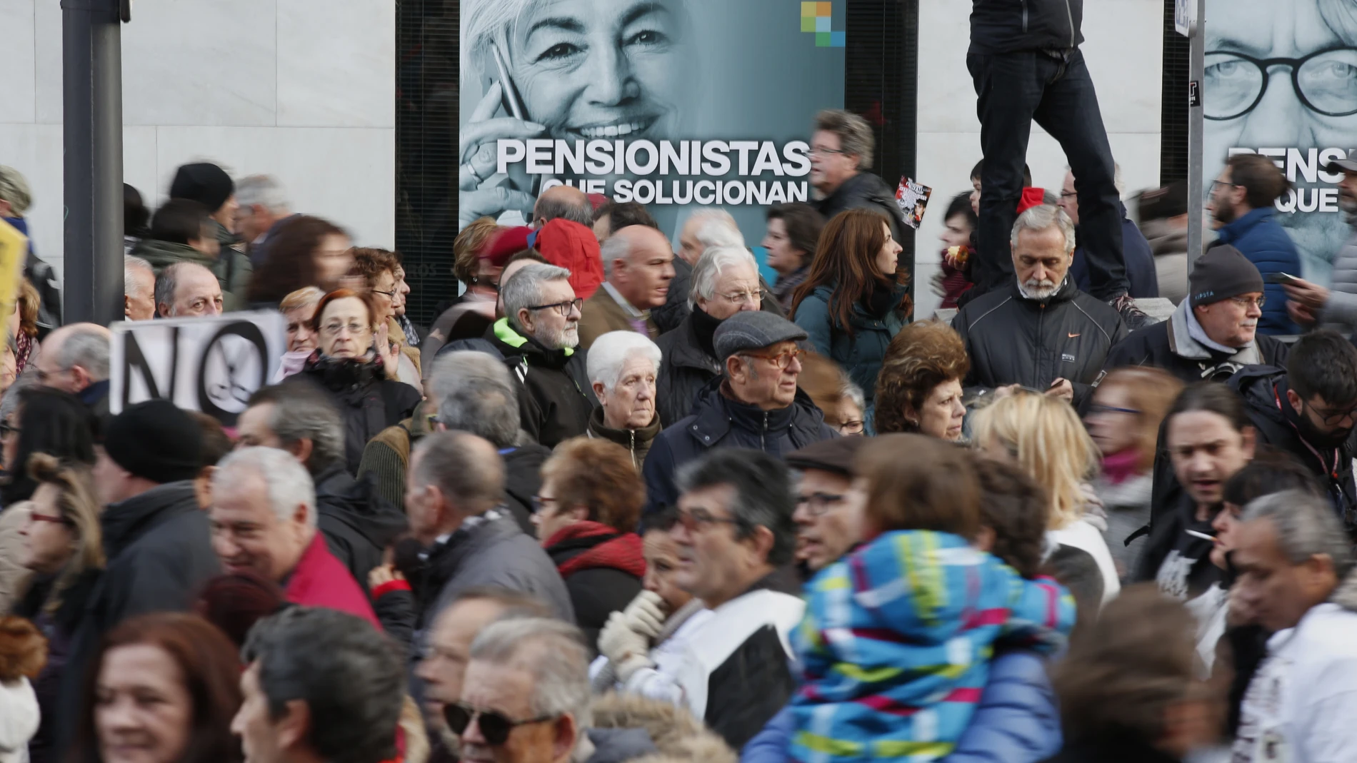 Protesta por el mantenimiento de las pensiones