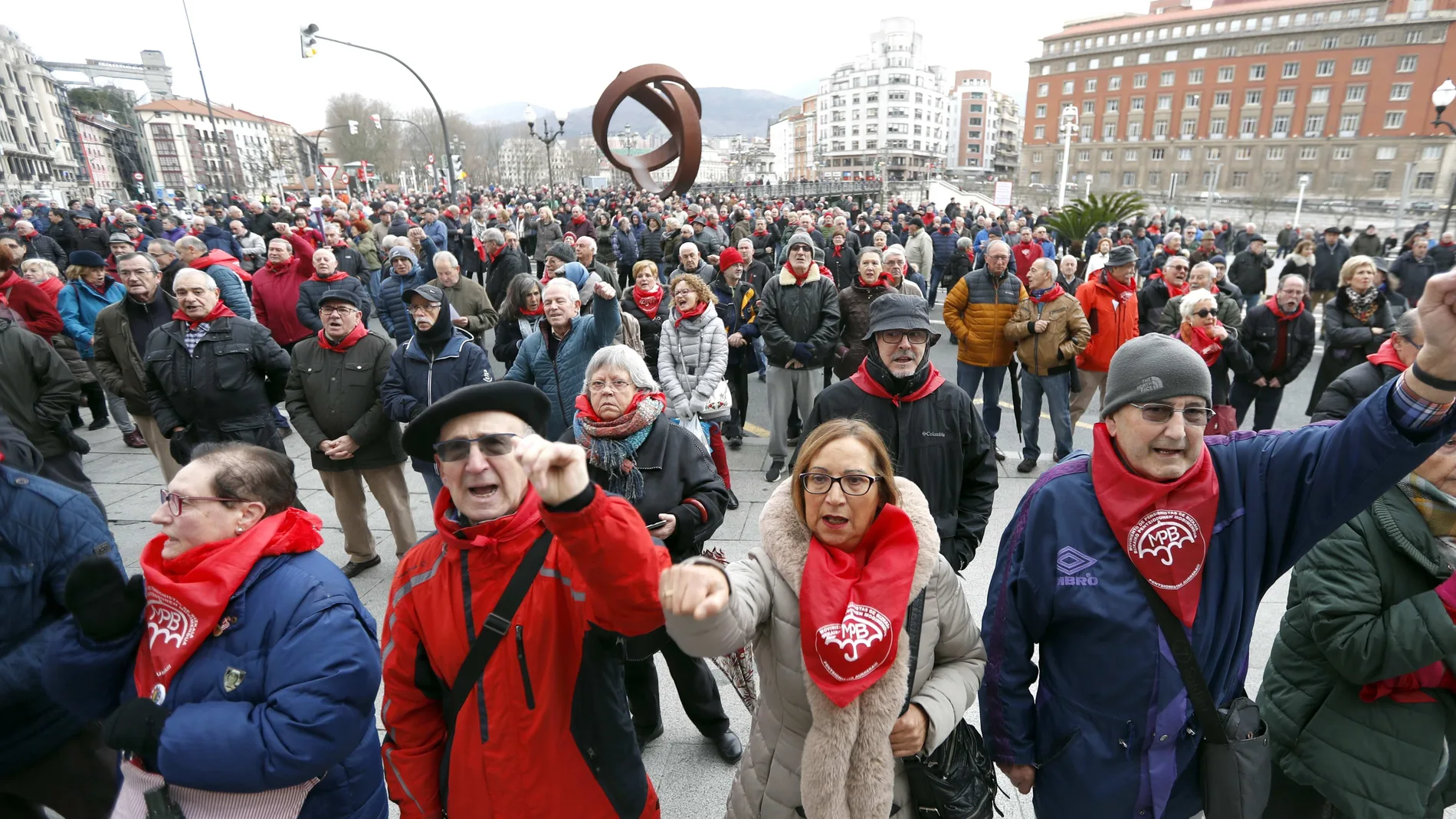 Pensionistas se concentran en Bilbao