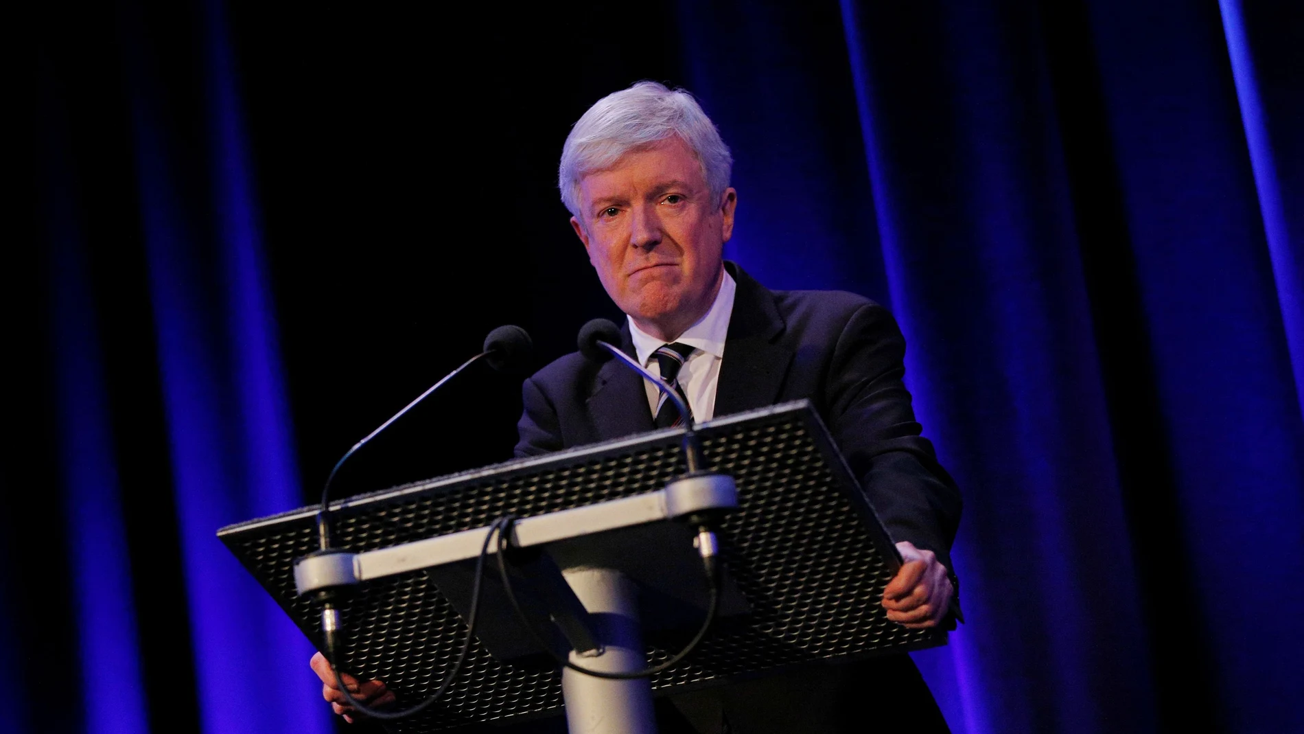 FILE PHOTO: BBC Director General Tony Hall makes a statement after the publication of the Janet Smith Report in London,