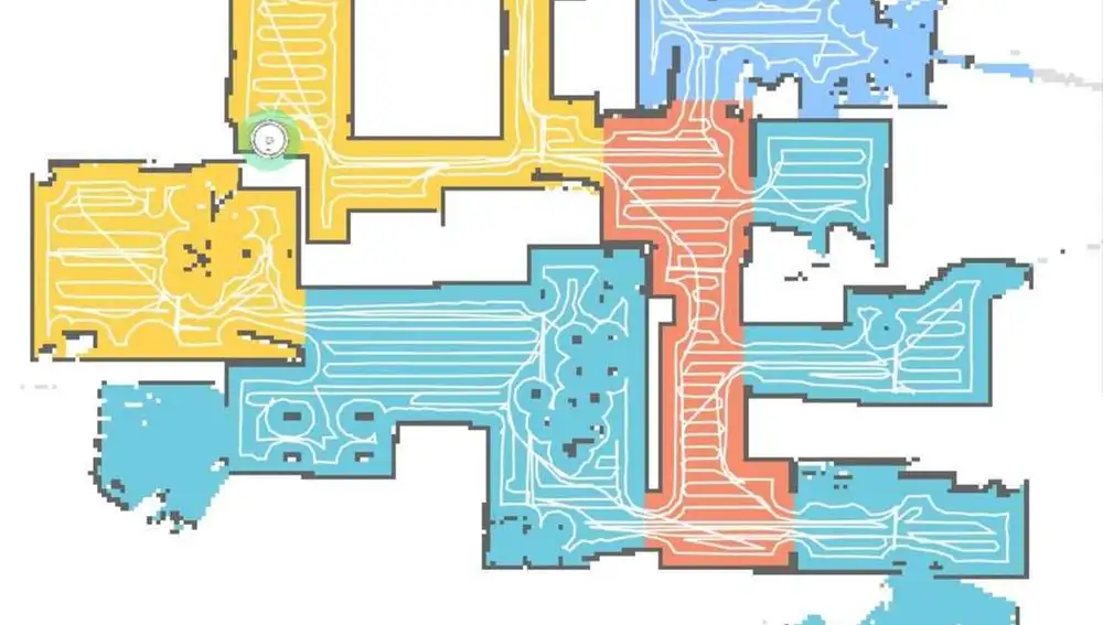 Mapa creado por un robot doméstico de limpieza