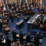Juramento de John Roberts, presidente del Supremo, en el Senado, donde presidirá el jucio a Trump