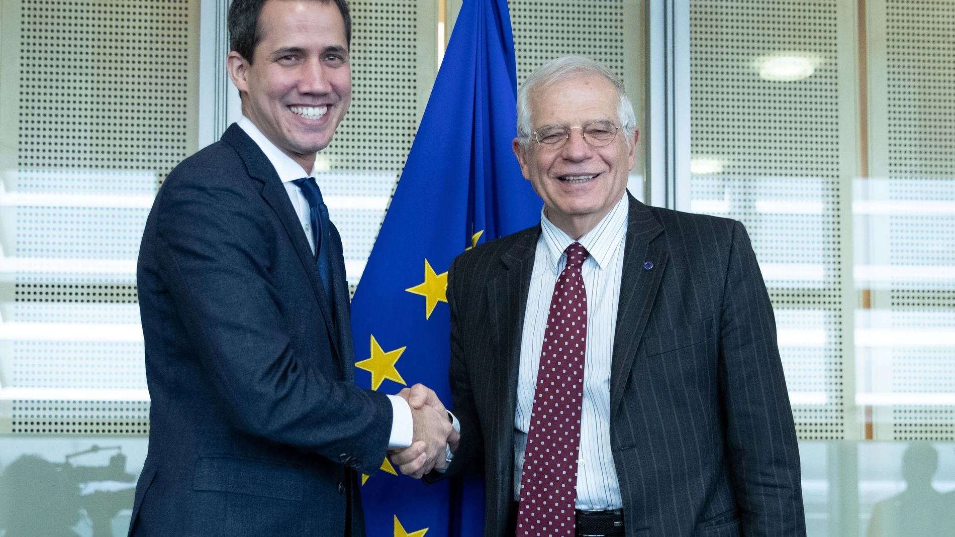 Venezuelan opposition leader Juan Guaido meets with the European Union's High Representative for foreign policy Josep Borrell in Brussels