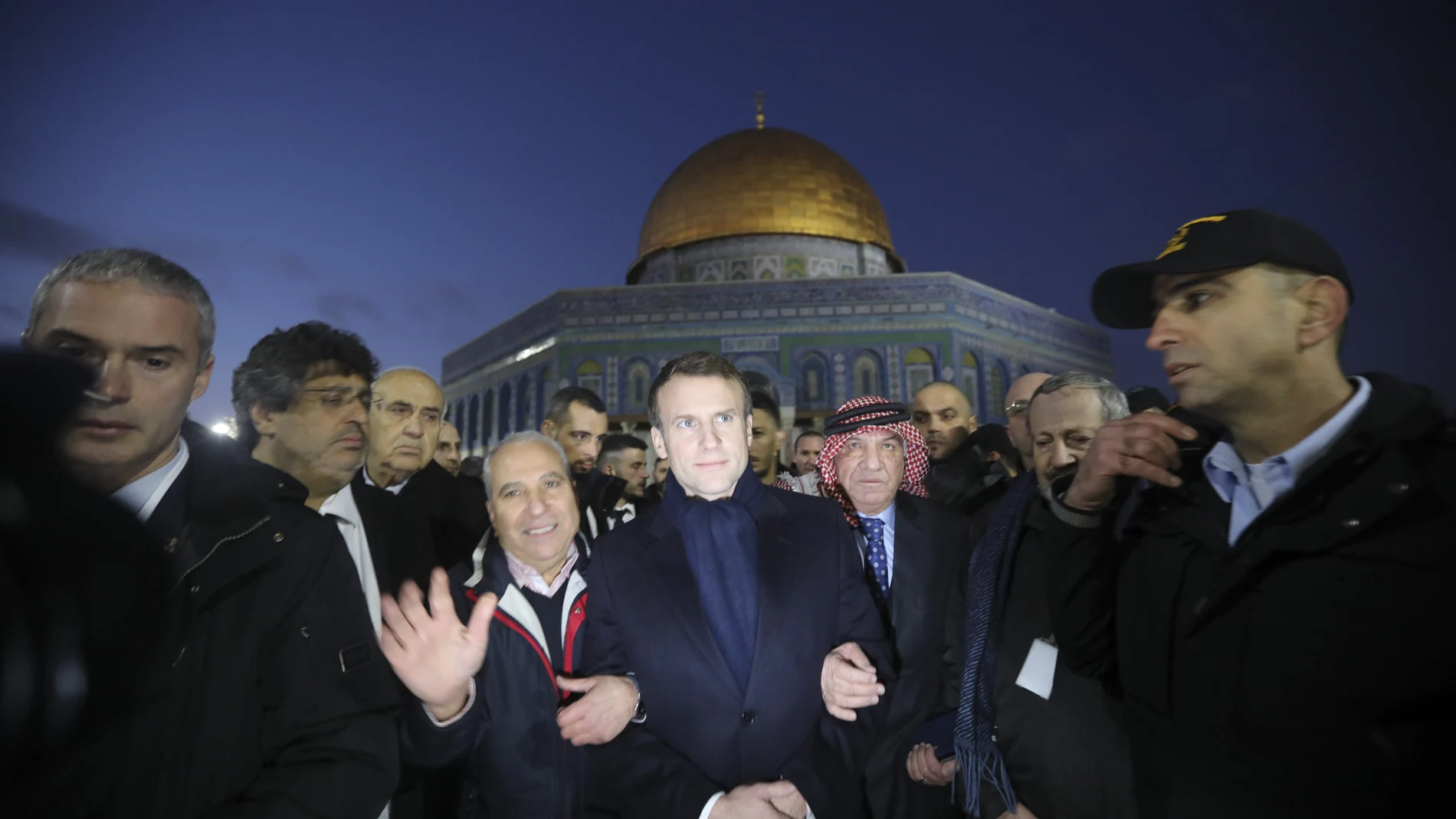 Emmanuel Macron durante su visita a Jerusalén de cara a su participación en el Foro Internacional sobre el Holocausto