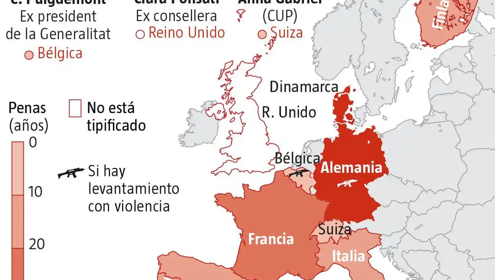 Delitos de sedición en otros países de la UE