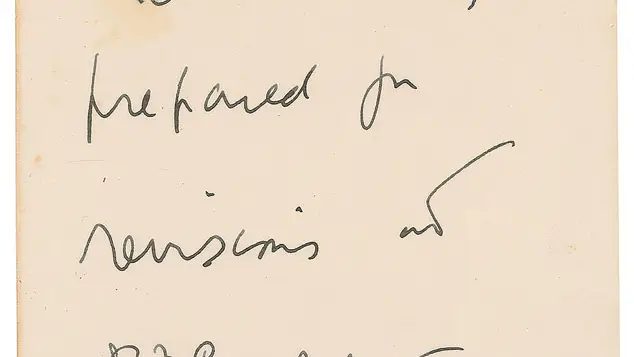 Carta manuscrita de Kennedy que conserva hasta una mancha de café