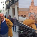 Andrés Pajares y Juani, en Sevilla tras convertirse en marido y mujer