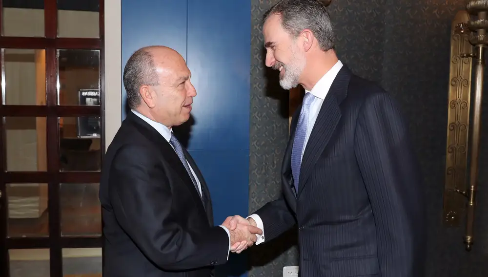 El Rey se reunió en Jerusalén con el presidente de la Federación de Comunidades Judías de España, Isaac Querub.