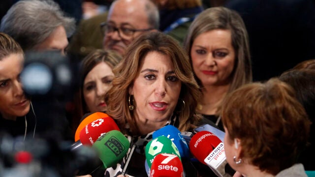 La secretaria general del PSOE-A, Susana Díaz, durante su visita a la Feria Internacional de Turismo (FITUR)Madrid 23-01-2020.-La secretaria general del Psoe en Andalucía, visita la Feria Internacional del Turismo, Fitur.-ÁLEX ZEA.Álex Zea / Europa Press23/01/2020