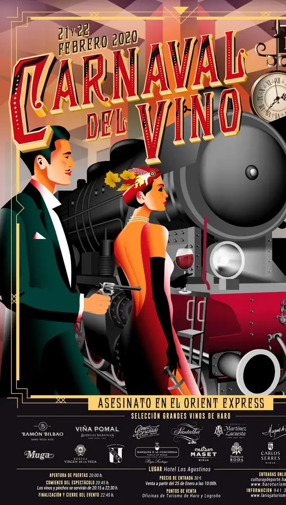 'Asesinato en el Orient Express', temática del 'Carnaval del Vino de Haro'