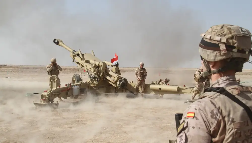 Ejercicio de adiestramiento con tropas iraquíes