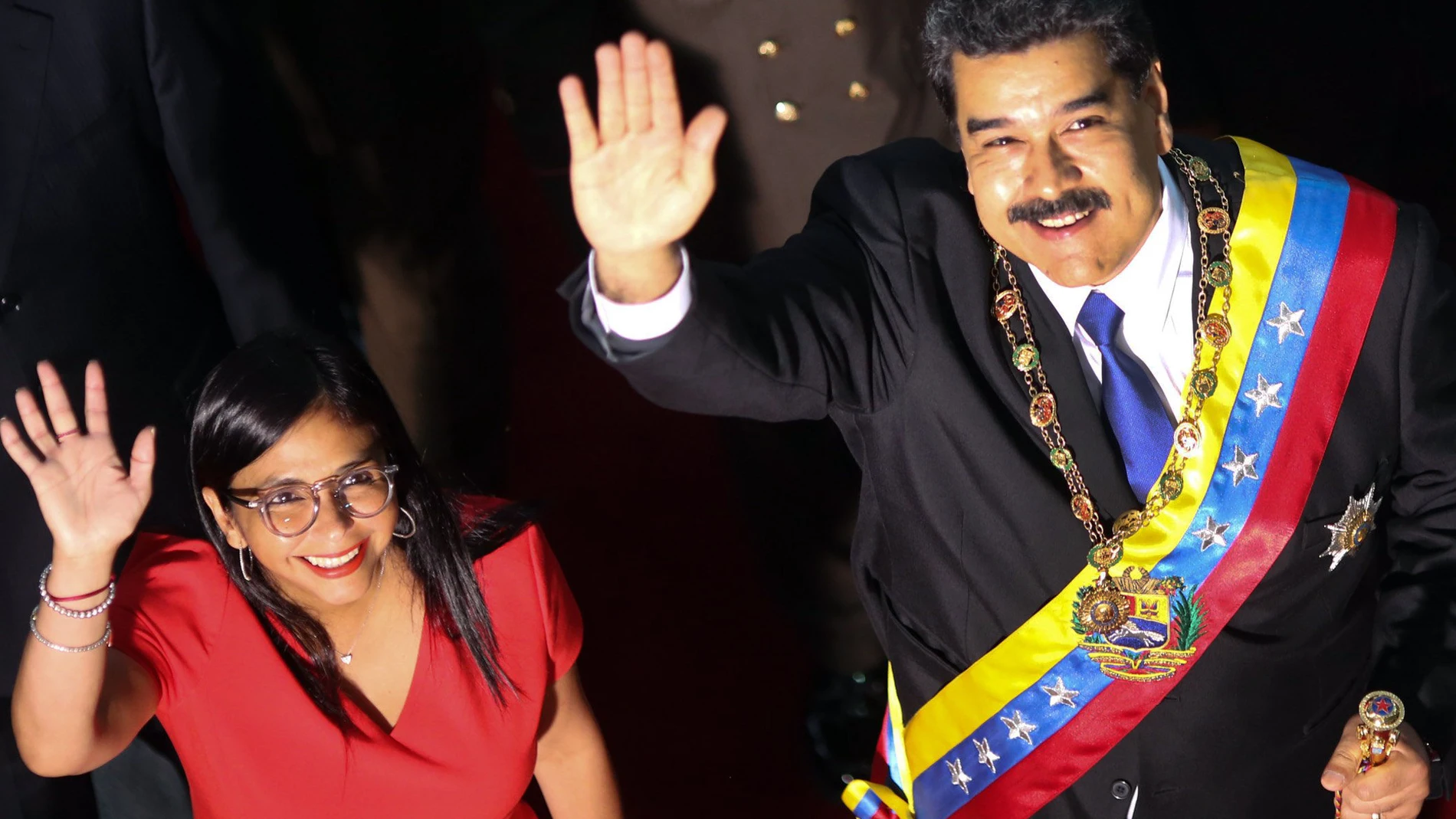 El presidente Nicolás Maduro junto a Delcy Rodríguez, que ha intervenido en nombre de Venezuela en la Cumbre Iberoamericana