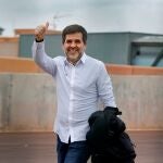 Jordi Sànchez saliendo de la cárcel de Lledoners para disfrutar de un permiso de 48 horas