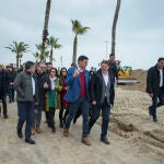 El presidente del Gobierno, Pedro Sánchez, junto al presidente de la Generalitat, Ximo Puig, visita zonas de Peñíscola y Benicarló afectadas por la borrasca 'Gloria', en Castellón