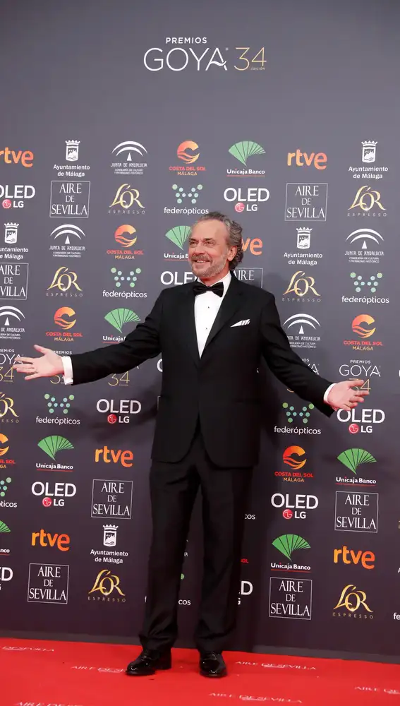El actor José Coronado a su llegada a la entrega de los Premios Goya 2020 que se celebra esta noche en el Palacio de los Deportes José María Martín Carpena de Málaga