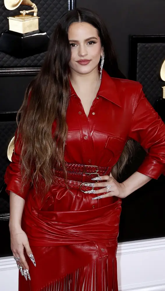 Rosalía en la alfombra roja de los Premios Grammy 2020.