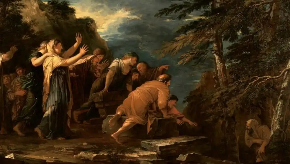 Pitágoras volviendo del Hades. Pintado por Salvator Rosa en 1662