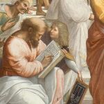 Pitágoras tomando notas. Recorte del fresco “La escuela de Atenas” de Rafael (1511)